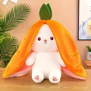 Cute Soft Plush Rabbit Doll, Variable Carrot and Strawberry Design, Ideal Christmas Gift, Valentine's Day Gift, Mother's Day Gift, Girl Gift