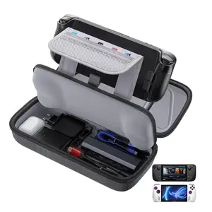 Carrying Case Compatible with Steam Deck/ROG Ally/Switch 2, Protective Hard Shell Carry Case Built-in Charger & Docking Station Storage, Portable Travel Bag for Steam Deck OLED/ROG Ally X