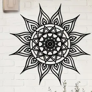 Mandala Flower Pattern Wall Art, 1 Count Metal Wall Decor, Wall Hanging Decor for Home Living Room Bedroom