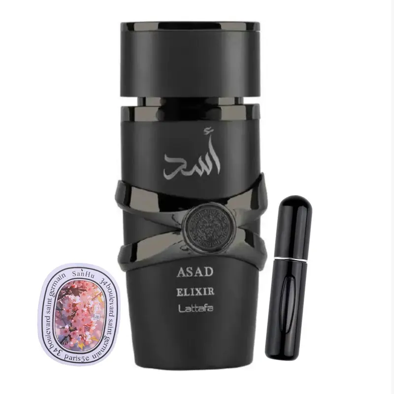 Lattafa Asad Elixir EDP Liquid Perfume Spray (100ml) - Bold Woody, Rich Spicy, Aromatic Luxurious, Masculine Arabic Scent for Adults, Evening Wear, with Frankincense, Patchouli, Amber, Grapefruit, Vanilla, Long-Lasting Unisex Option