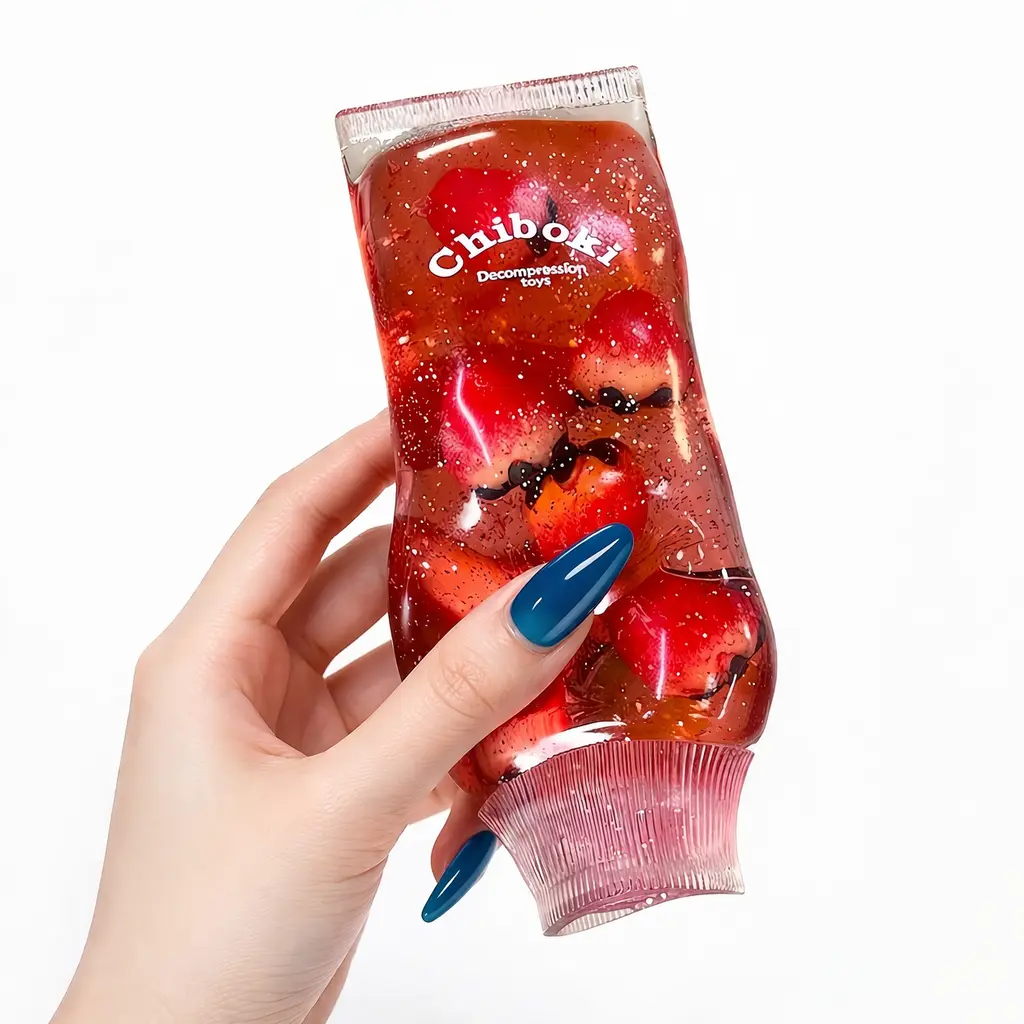 Chiboki Toothpaste Squishy Jam Tube Toothpasete Squishy - Stress-relief Squishy -Strawberry Toothpasete Squishy - Moldable Non-Rebound texture, Desktop Ornament for Adults, Portable Office Decompression Decor, Ideal Party Favor & Holiday Gift