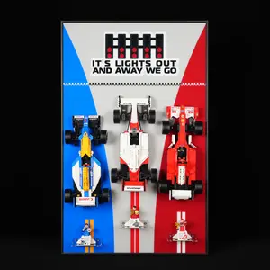 Acrylic Display Wall Mount for Icons 10330+10353+11375 - McLaren MP4/4 & Ayrton Senna + Williams Racing FW14B & Nigel Mansell + Ferrari F2004 & Michael Schumacher Car ( Set NOT Include)