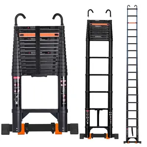 20.3 FT Telescoping Extension Ladder, Aluminum Lightweight Extension Ladder with Locking Mechanism,Household, Outdoor Work 330 lbs Load