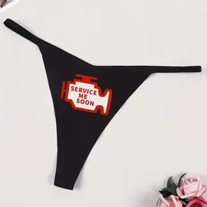 Check Engine Light | "Service Me Soon" Creative Graphic Thong