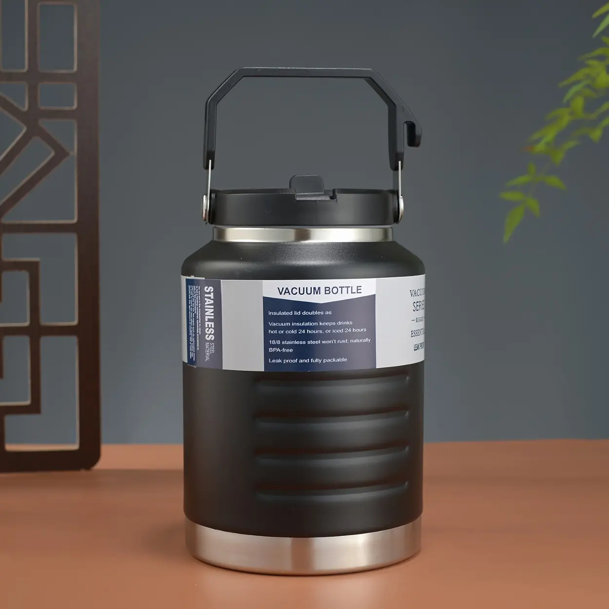 50.72Oz 304 Stainless Steel Water Container, High Capacity Bottle, Convenient for Outdoor Use with Handle And Straw Lid, Insulated Leisure Cup, Maintains Temperature, Bpa-Free