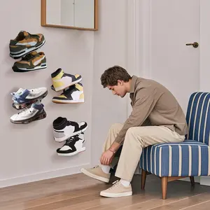 Floating Shoe Display, Modern Shoe Shelf & Wall Shoe Rack, Display Storage Rack for Sneaker Collectors, Space-Saving Design for Living Room, Bedroom, Hallway