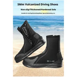 5mm diving shoes, thickened, non-slip, wear-resistant, suitable for snorkeling, beach surfing, vulcanized shoes, high-top wading shoes