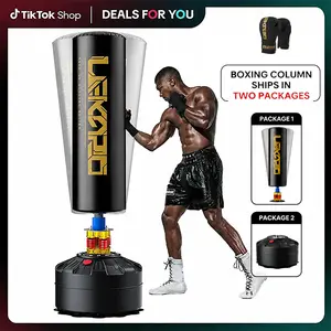 LEKÄRO Punching Bag with Boxing Gloves,Heavy Boxing Bag with Stand for Adult Teens, Kickboxing Bag for Thai Fitness Ultra Stable Base High Elasticity,Protective Gear,Outdoorfun