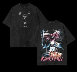 valentine shirts Destinys 2 Washed T Shirt Men Video Game Y2K Y2K Retro Casual T Shirts Summer O Neck Hipster Tees Design Clothes Menswear
