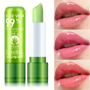Aloe Vera Color Changing Lipstick Cosmetic Nourishing Thermostatic Long Lasting Moisturizing Plant Berries Lip Glossy Hydrating To Pink Magic Makeup