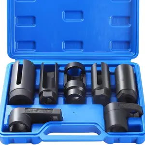 7PCS Master Sensor Socket Set | 22mm, 27mm, 29mm Sockets 1/2" 3/8" Drives, Oxygen Sensor Socket Set for Most Modern Vehicles