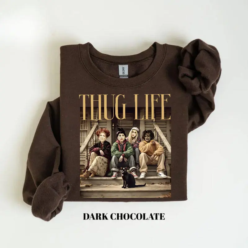 Thug Life Halloween Bad Witches Sweatshirt, Retro Witches Movie Sweatshirt, Halloween Character Sweatshirt, Sanderson Sisters Spooky Season Sweatshirt