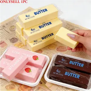 Super soft, butter-shaped, slow-rebound pressure-sensitive toy; sticky butter stick squeeze toy; realistic food pressure-sensitive stress relief tool; party gift, Squishies (this product has a milk flavor).
