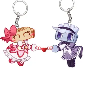 Dandy's world Tisha and Shelly magnet keychains