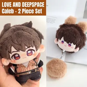 2pcs, Love and Deepspace Anime Plush Doll + Cute Plush Keychain, Collectible Stuffed Character Figure, Premium Soft Toy - Keychain Bag Car Charm, Desk Shelf Room Decor, Birthday Christmas Valentine Party Gift for Anime Fans Teens