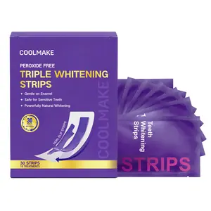 COOLMAKE Purple Teeth Whitening Strips - 15/30/45Whitening Sessions - Safe for Enamel - Non Sensitive Teeth Whitening - Peroxide-Free