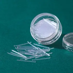 Box of hypoallergenic clear plastic ear studs, 14 mm invisible ear sticks, transparent earrings for women’s everyday wear
