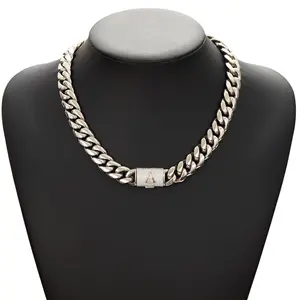 Chunky Chain Miami Cuban-Style Necklace | Stainless Steel Men's Hip-Hop Necklace Perfect for Parties or Everyday Wear Punk Rap-Inspired Jewelry Gift
