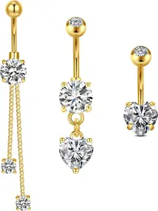 Stainless Steel Belly Ring, Silver Color & Gold Color Options, 14g Butterfly Design for Women, Fashionable Navel Piercing Jewelry, Fashion Body Jewelry