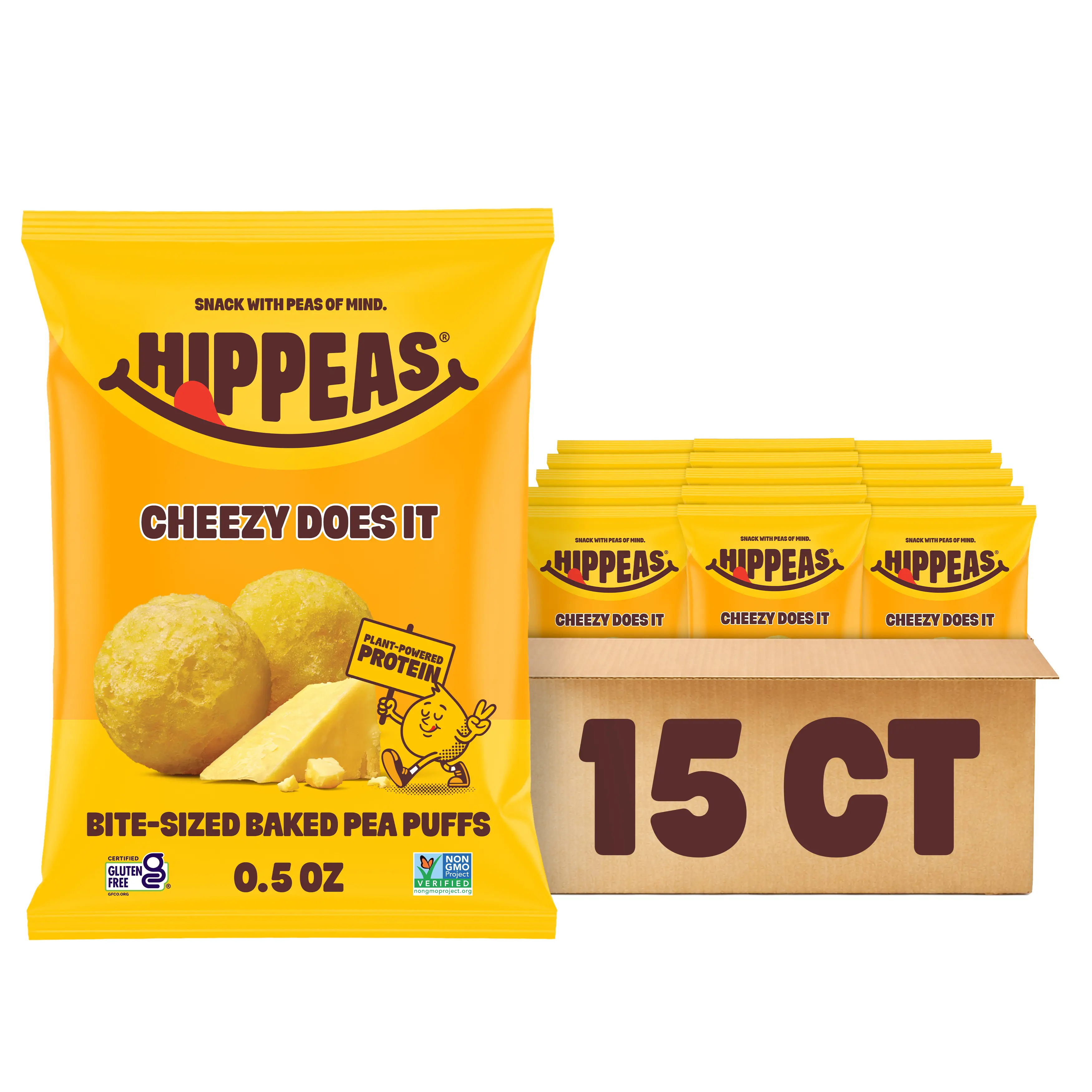 Cheezy Cheddar Pops - Bite-Sized Baked Chickpea Puffs - Gluten Free Snacks, Made with Avocado Oil, Dairy Free, Vegan, Crunchy, Nutritious, Baked Plant Protein Snack, Non-GMO, Kosher