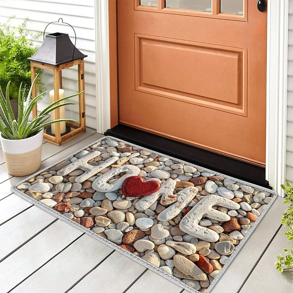 Letter Pattern Door Mat, 1 Count Home Letter Non-slip Soft Absorbent Entrance Doormat, Decorative Mat for Home Entrance Kitchen Balcony Office Dormit