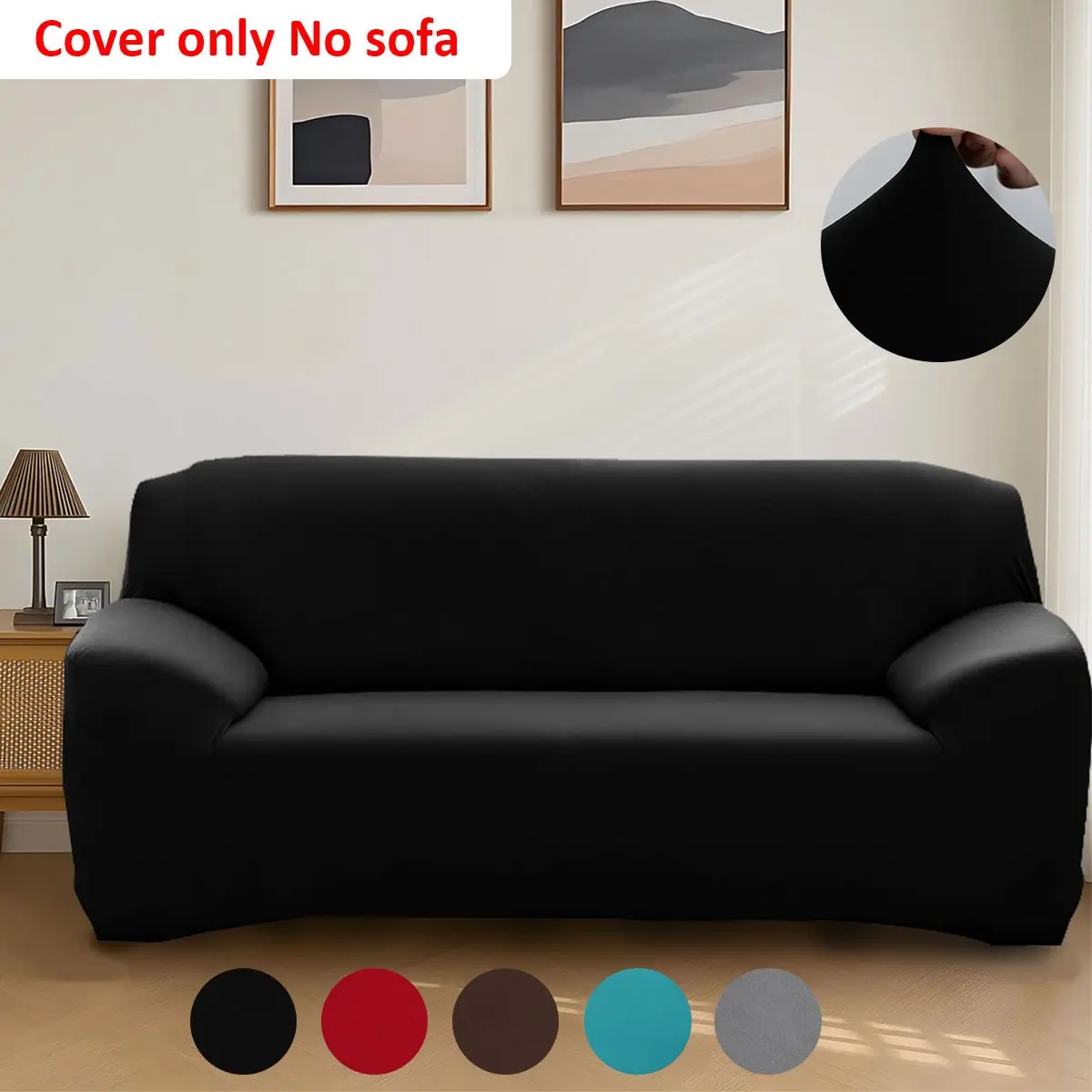Plain Sofa Cover Set, Elastic Cushion, Comfortable Breathable Washable, Elastic Sofa Slipcover, Suitable for Single/dual/triple-Seat Sofas, Stretch Sofa Cover, Dustproof Sofa Slipcover, Washable Couch Covers