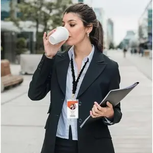 Stretchy Scrunchie Lanyard for ID Badges - Cute Neck Lanyard for Keys Retractable Keychain Holder for Women Necklace Durable Lightweight Skin Friendly Material