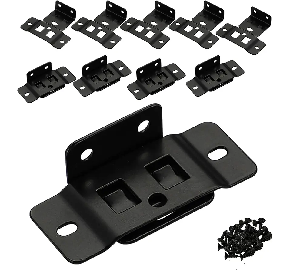 SummerVibes 8 or 20 Pack Quick Fitting Furniture Joint Bracket, Duty Corner Brace Joint Right Angle Bracket, Stainless Steel Furniture Corner Connectors with Screws for Drawers, Cabinets, Tables, and Chairs