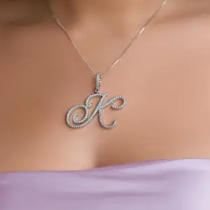 Custom Script Initial Necklace - Personalized Initial Necklace Pendant Jewelry