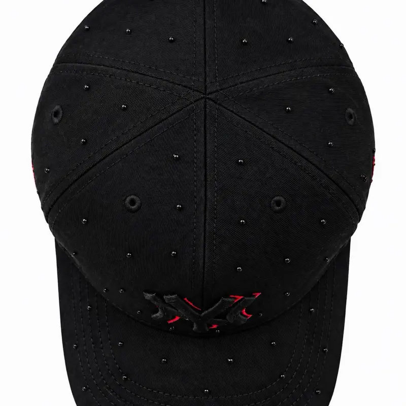 New Red Gorra Bordada Ajustable Visera de Gamuza |  Embroidered Suede Visor Snapback Cap