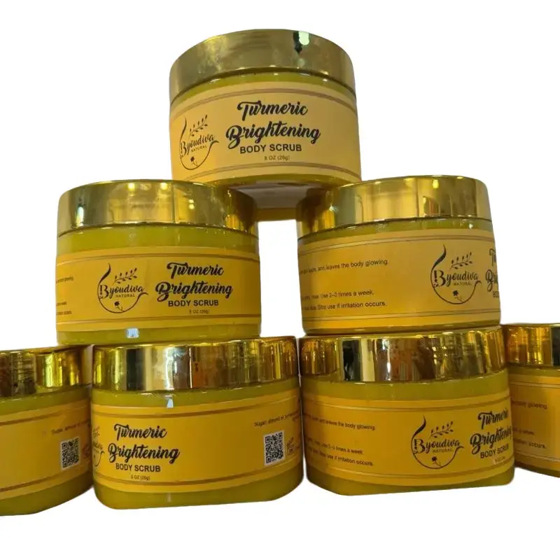 Turmeric Body Scrub - Acne, Dark Spots, Smooth Skin, Face Exfoliate Natural Handmade Scrub Body Care Gentle Body Wash Exfoliant Body Exfoliator
