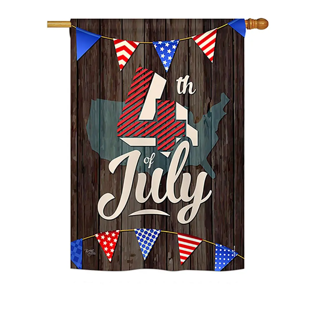 Breeze Decor BD-FJ-H-111081-IP-BO-DS02-US Americana Print Vertical House Banner, 4th of July Seasonal Decoration, 28x40 in.