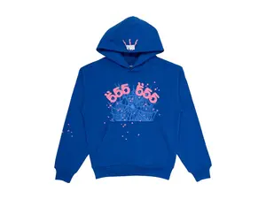 Sp5der Men's Angel Number Hoodie Blue, from StockX