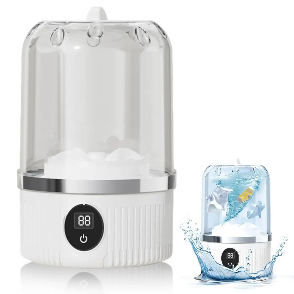 Portable Folding Mini Washing Machine, Upgraded USB Rechargeable Washer for Underwear, Lightweight & Compact, Durable Impact-Resistant Design