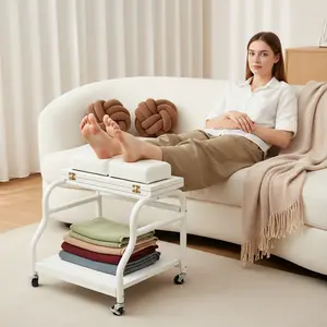 Portable Pedicure Trolley with Soft Cushion for Beauty Nail Salon Spa Bathroom