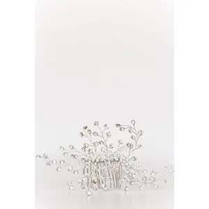 Rhinestone Wedding Hair Comb with Pearls