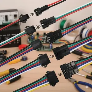 LED Strip Connector Kit 40pcs Universal Pin Extension Cables Male Female Compatible with 3528 5050 RGB RGBW Light Strips Multi-Row Connection Adapters Various Models