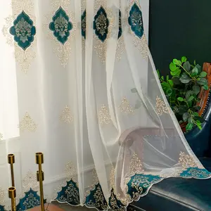 Floral Embroidery Window Curtain, Minimalist Casual Window Screen, Household Decoration for Home Living Room Bedroom Balcony, Home Textile, Window Decorations Supplies, Interior Decoration Accessories, Net Curtains Window