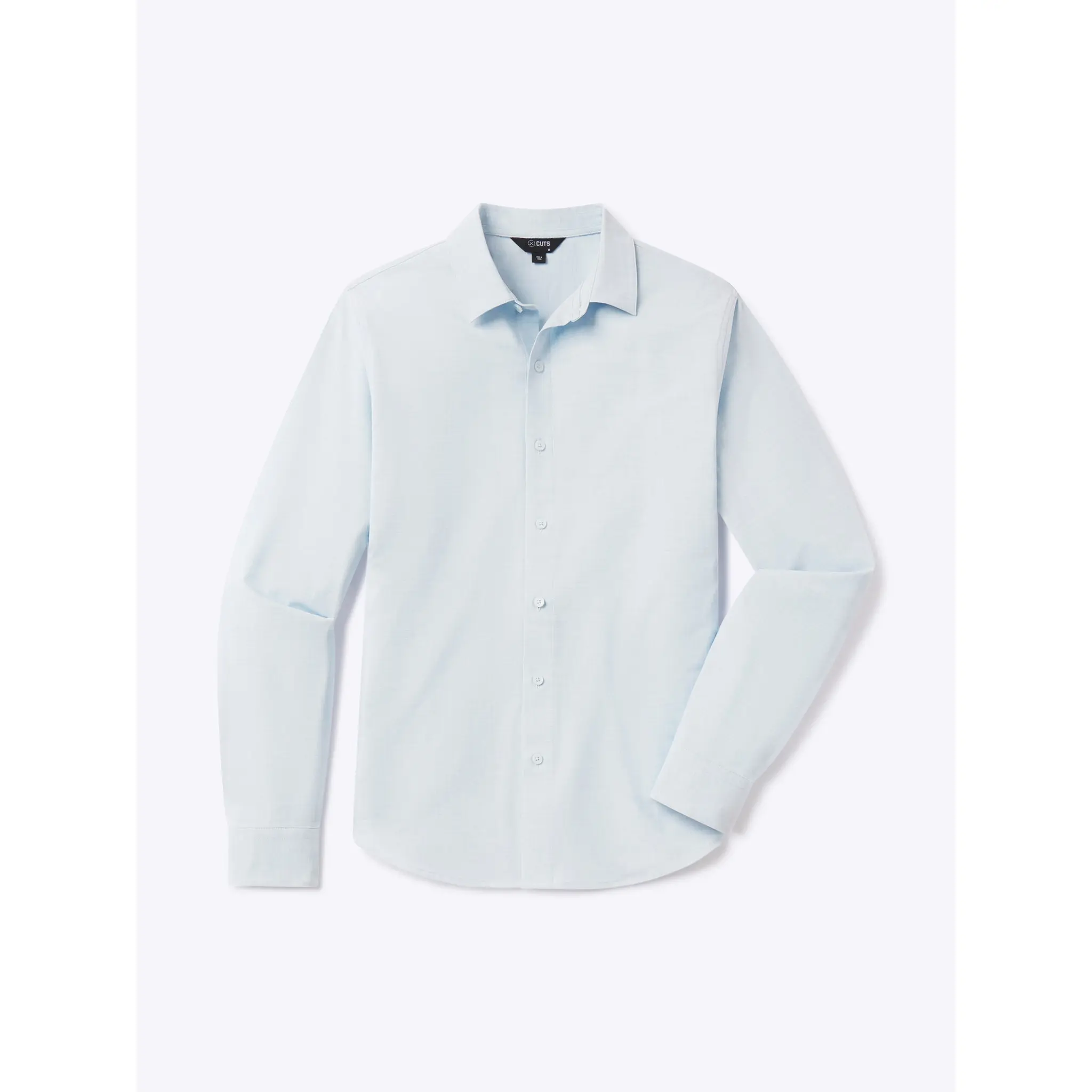 CUTS CLOTHING Men's SoHo Plain White Shirt, Long Sleeve Cotton Poplin Button-Up, Lightweight Signature-Fit for Casual Layering, Business Casual Wear, Casual Button Shirts
