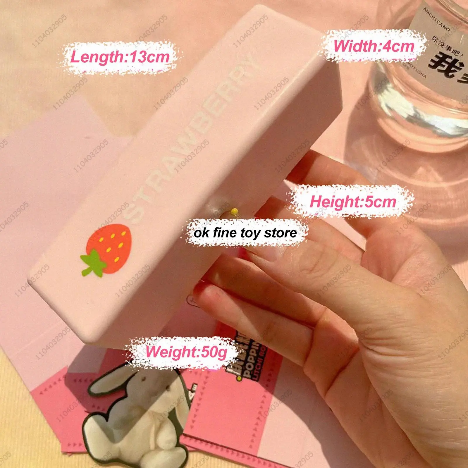 Unisex Strawberry Milk Slow-Rising Squishy Toy - Premium Stress Relief Sensory Toy, Moist-Soft-Sticky ASMR Relaxation Item, High-Elasticity & Long-Lasting Fun, 14*4*5cm 50g Incredibly Realistic & Satisfying Fidget Stocking Stuffer for Kids-Adults, Relieve