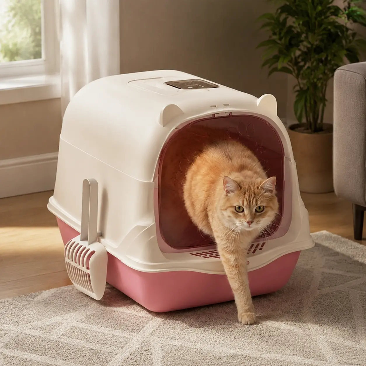 Extra-Large Portable Fully Enclosed Cat Litter Box, Splash-Proof & Anti-Spill, Odor Control — Pet Supplies, Pet Toilet anti-urine leakage high sided litterbox automated