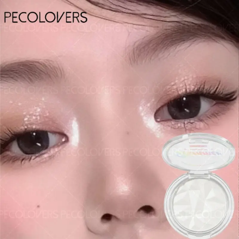 1PC Highlighter Powder Makeup Shimmery Glitter, Glowy Highlighter, Long Lasting Multi-Use for Face/Eye/Body, Natural Long-Lasting Buildable Glow, Assorted Shades, Blendable & Lightweight, Suitable for All Skin Types & Occasions