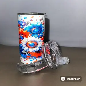 RWB Flower Baby Cup - Durable Floral Design with Lid - Lightweight Portable Cup for On-the-Go Meals, Safe for Your Child to Use - Bottle, Water Bottles, Reusable, Bottled, Drinkware, Mug, Colorful