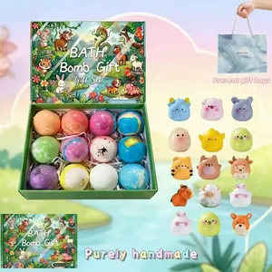 12 surprise animal shaped bath balls, including marine and land animal toys, come with a gift bag to make the game more fun. Fun bath gift box set Bath Bombs