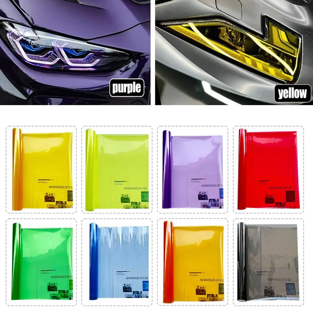 30X120cm Chameleon Car Headlight Taillight Wrap Cover Film Gloss Transparent Light Black Smoke PVC Film Foil Sticker Car Styling