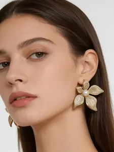 Stainless Steel Enamel Flower Earrings, Spring Summer Unique Design, Perfect Gift for Women, Ladies' Fashion Jewelry, Elegant