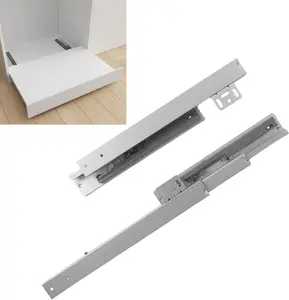 Undermount Shelf Drawer Slide Soft Close Bottom Pull Out Drawer Track Full Extension Slide Out Drawer Shelf Bracket for Cabinet Side Panel