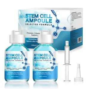 Stem Cell Serum for Face 2 Pcs, Microneedling Ampoule Booster for Wrinkles, Hydration Active Peptides Brightening Solution, Korean Anti-Aging Skin Care, 1 fl. oz