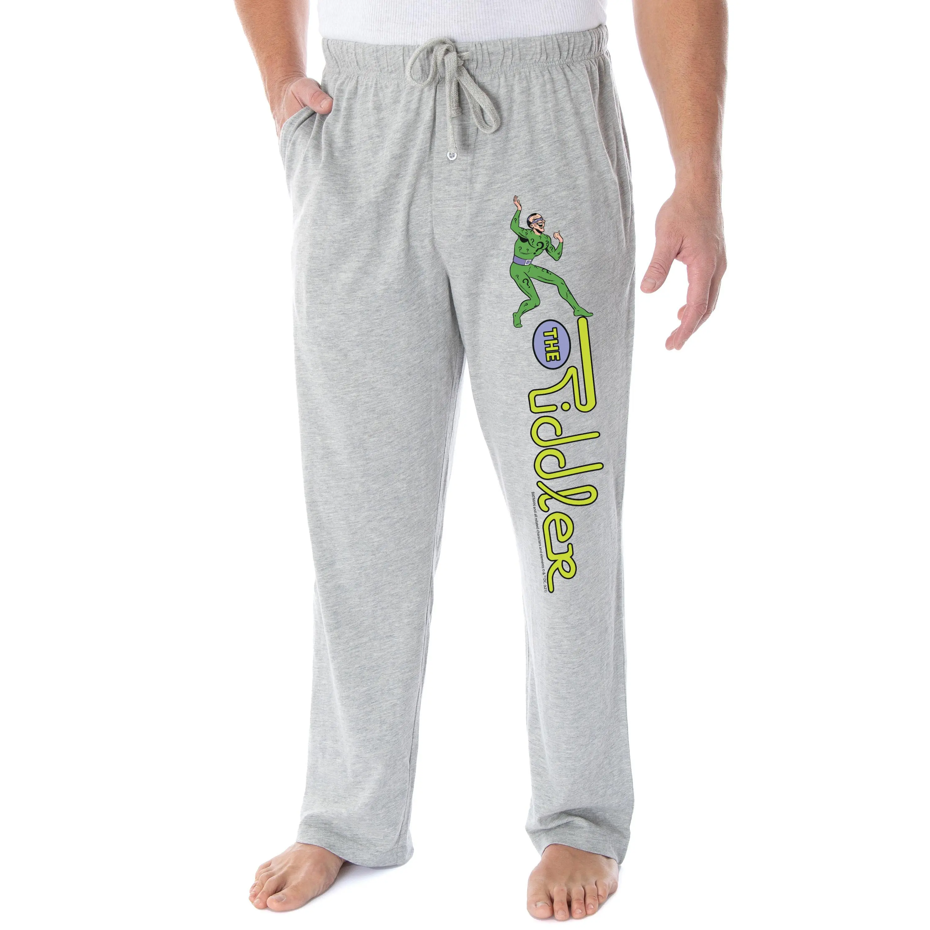 DC Comics Men's Vintage Batman Villains The Riddler Character Loungewear Sleep Pajama Pants