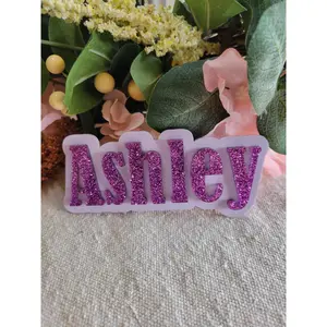 Locker Name Magnet - Purple Glitter